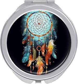 Feathers Dream Catcher Travel Makeup Mirror P...