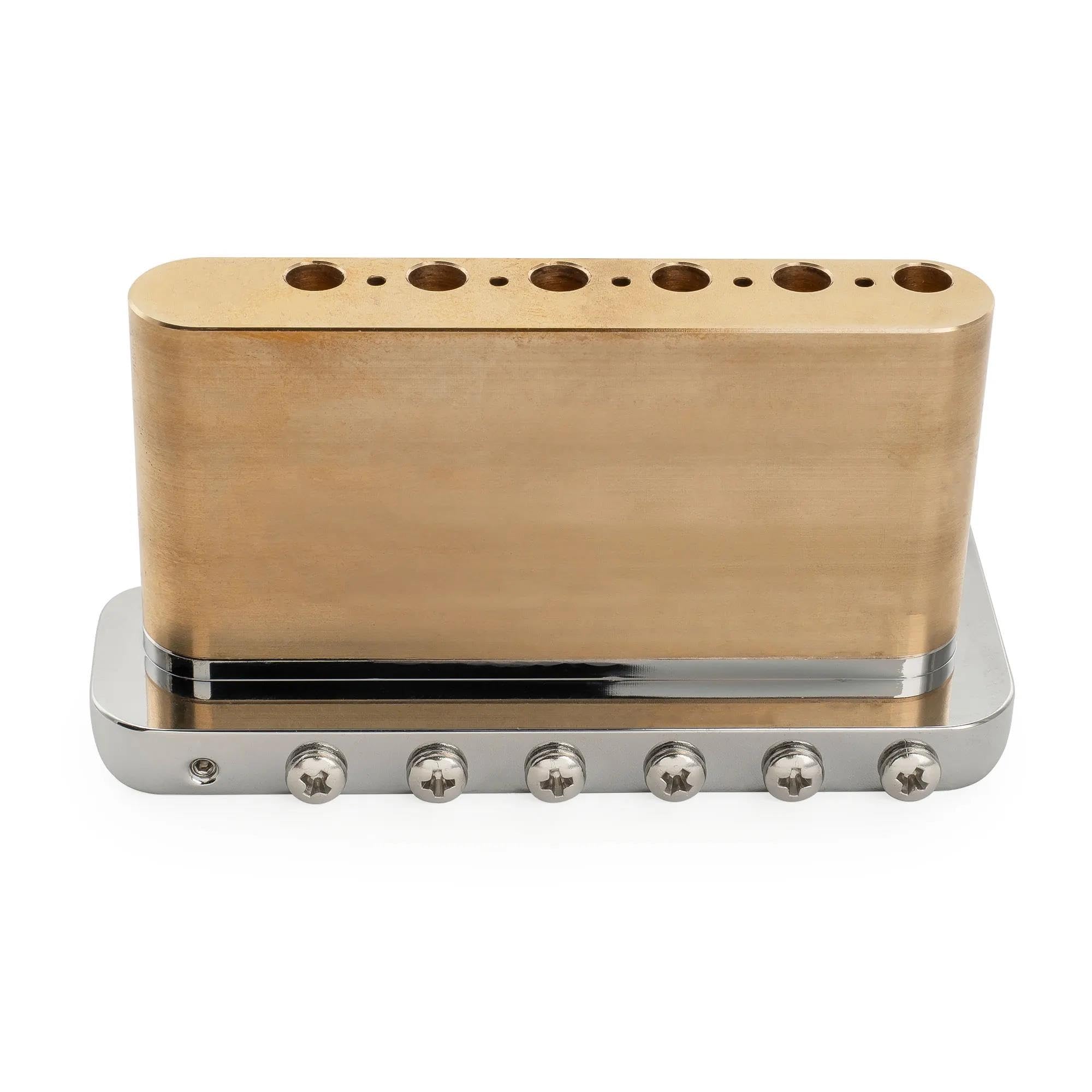 Mostek Gitarowy 52,5 Mm Mosiężny Mostek Tremolo Z 6 Śrubami I Blokiem Do Gitary Elektrycznej(Chrome)