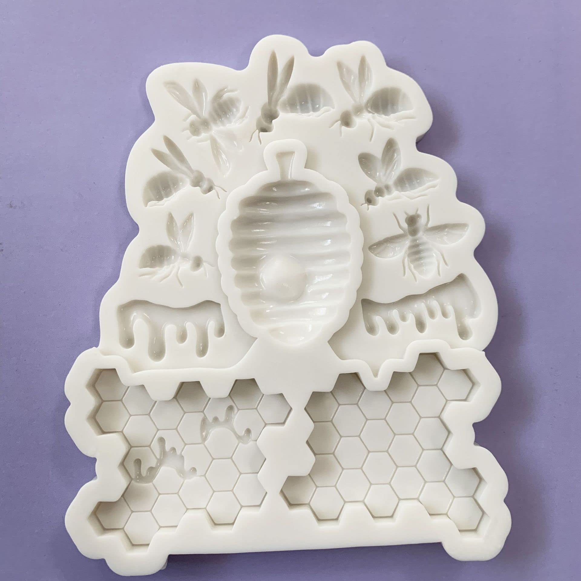 Silicone Honeycomb Cake Fondant Mold Bee Sugarcraft Border Decorating, Chocolate Baking Mould Tool Clay Pastry Biscuit Cookies Cupcake Decor Molds - Image 4