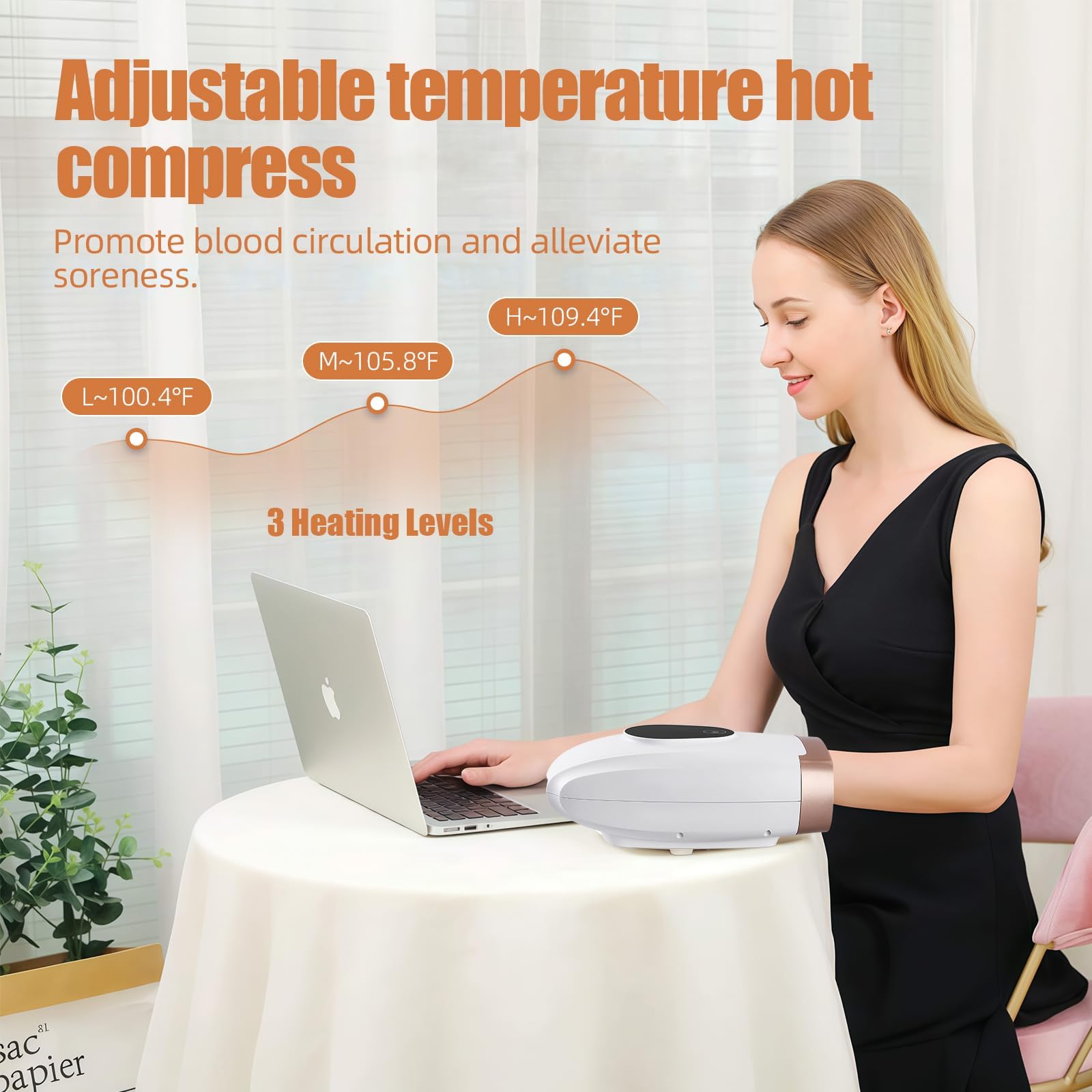 Massaggiatore Mani Elettrico con Calore e Compressione, 3 Modalità