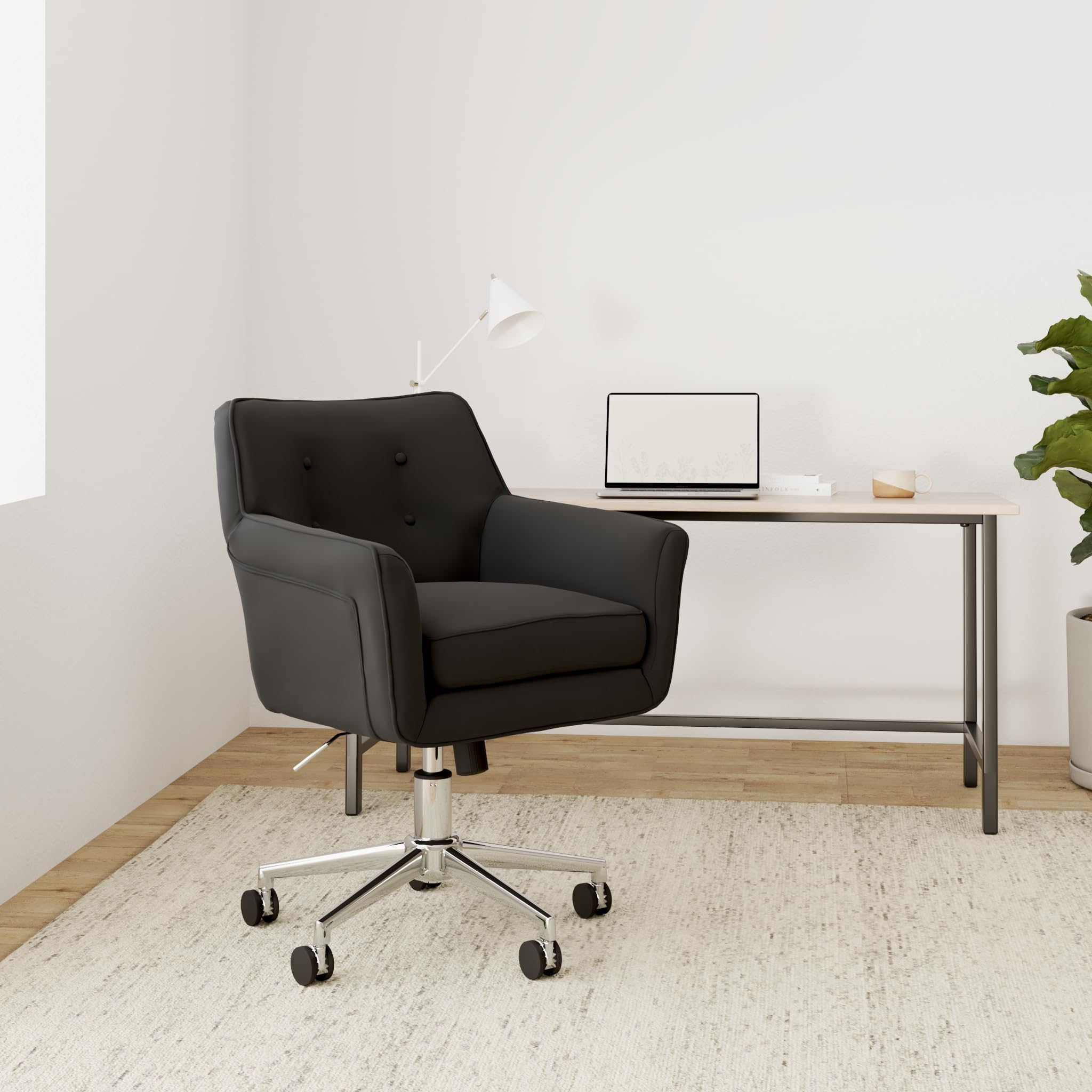 Serta Ashland Home Office Desk Chair With Button Tufted Mid