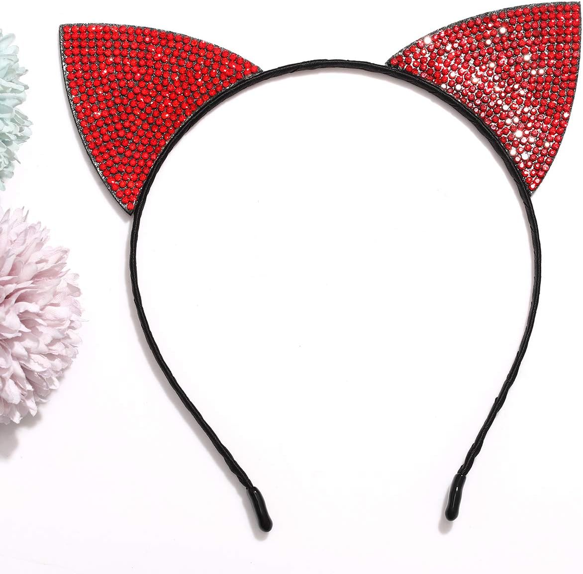 ZITULRY Halloween Headbands for Women Rhinestone Devil Horns Headband Crystal Cat Ears Headband Hairwear for Girls - Image 4