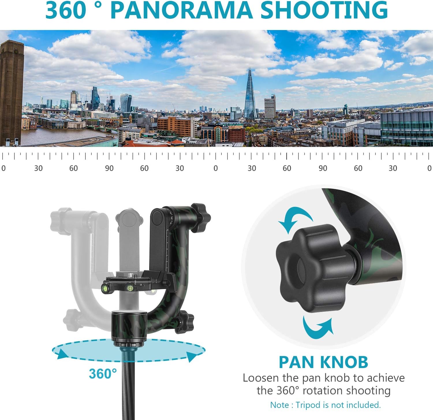 Gеt Dіѕсоunt оƒƒеr Neewer Professional Gimbal Head Tripod Head Carbon Fiber Heavy Duty 360 Degree Panoramic with Arca-Swiss Standard 1/4 inch QR Plate for DSLR Cameras up to 30pounds/13.6kilogram - Camouflage