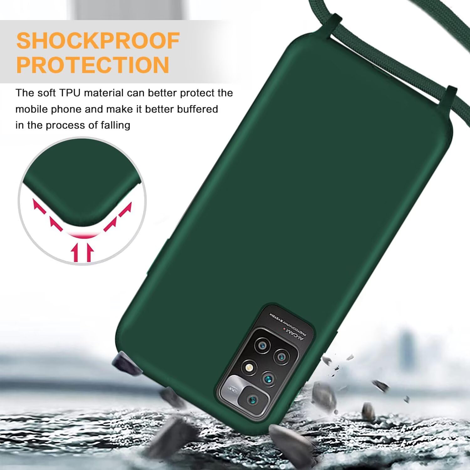 moex Collana per Cellulare Compatibile con Huawei Y5p, Custodia con