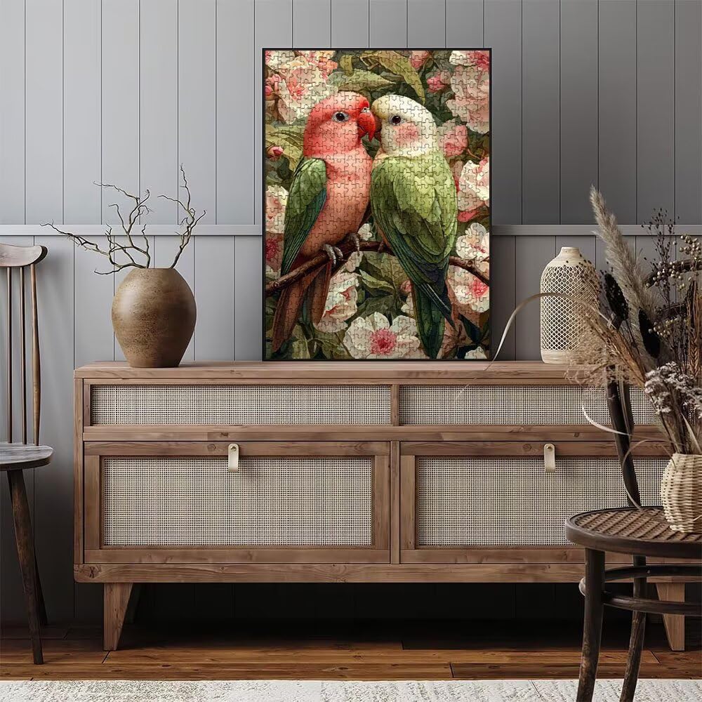 Rosa GrüN Papagei Puzzle 2000 Teile, Klassische Puzzles, Geschicklichkeitsspiel Puzzle für Erwachsene, Puzzlespiele für Die Ganze Familie, Mit Schöner Verpackung, Dekoration Puzzles DX0YL3-234