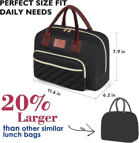 Miniatura 3 de Genteen Lonchera para mujeres y hombres, lonchera aislada para adultos, reutilizable, linda, para el trabajo, bolsa térmica de alta capacidad para