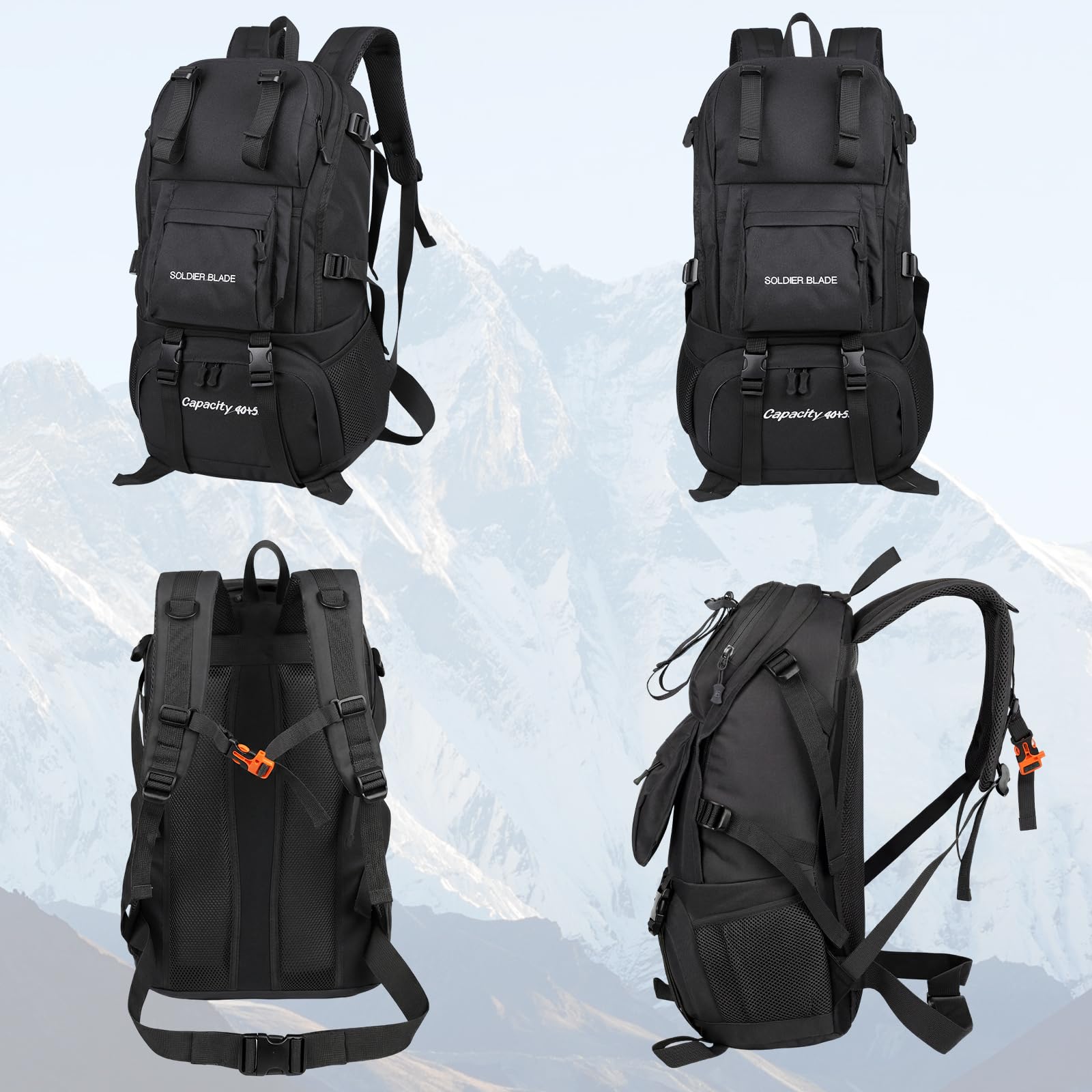 Plecak Turystyka 45L Mężczyźni Kobiety Wodoodporny Wytrzymały Plecak dzienny na Camping Kolarstwo Wspinaczka Górska Trekking Outdoor Sport