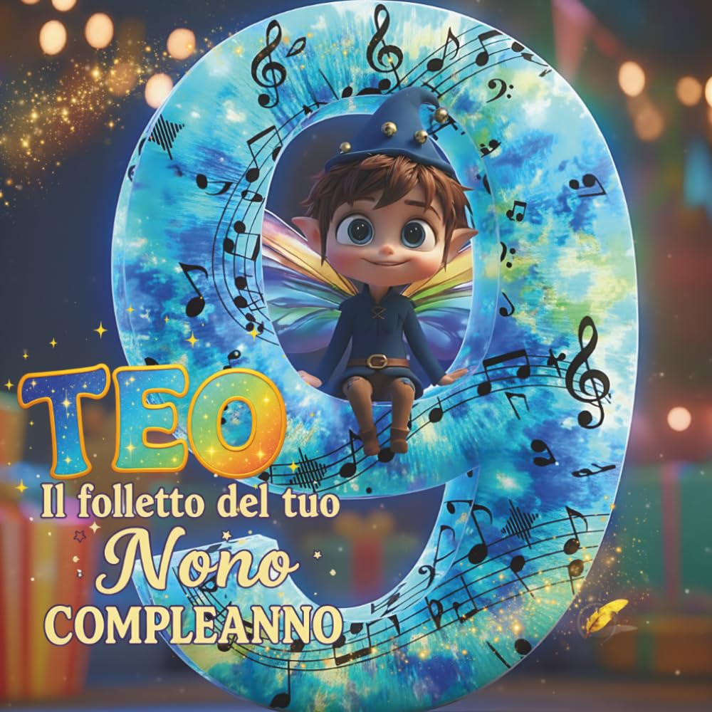TEO, IL FOLLETTO DEL TUO NONO COMPLEANNO: Libro personalizzabile per compleanno bambino e bambina 9 anni, libro dei ricordi bambino e bambina, idea regalo originale per nono compleanno