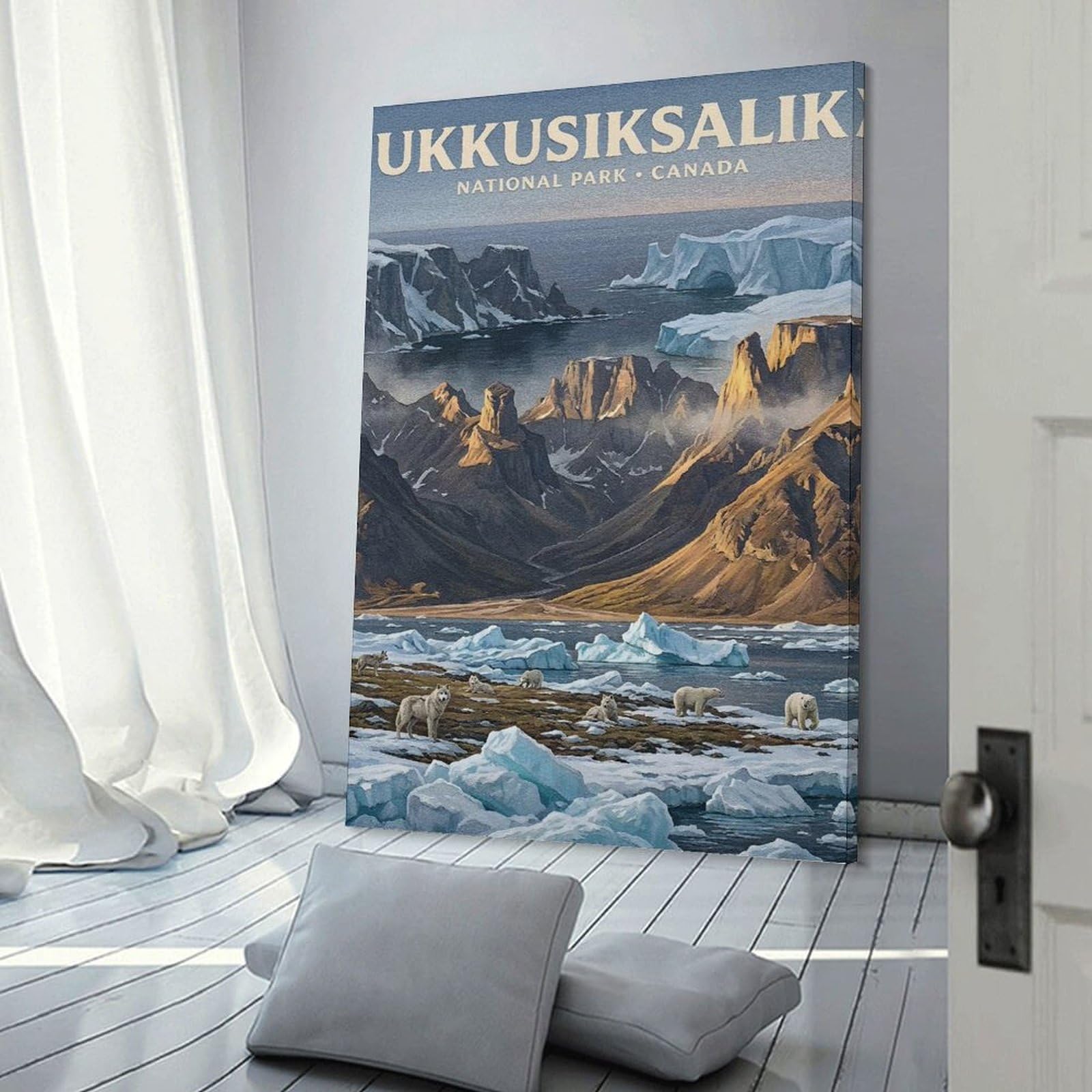 Junmoney Ukkusiksalik National Park Canada Wall Art Print, 12x18inch(30x45cm), for Study, Office Or Focused Interiors, Home Office Artwork with Decorative Appeal