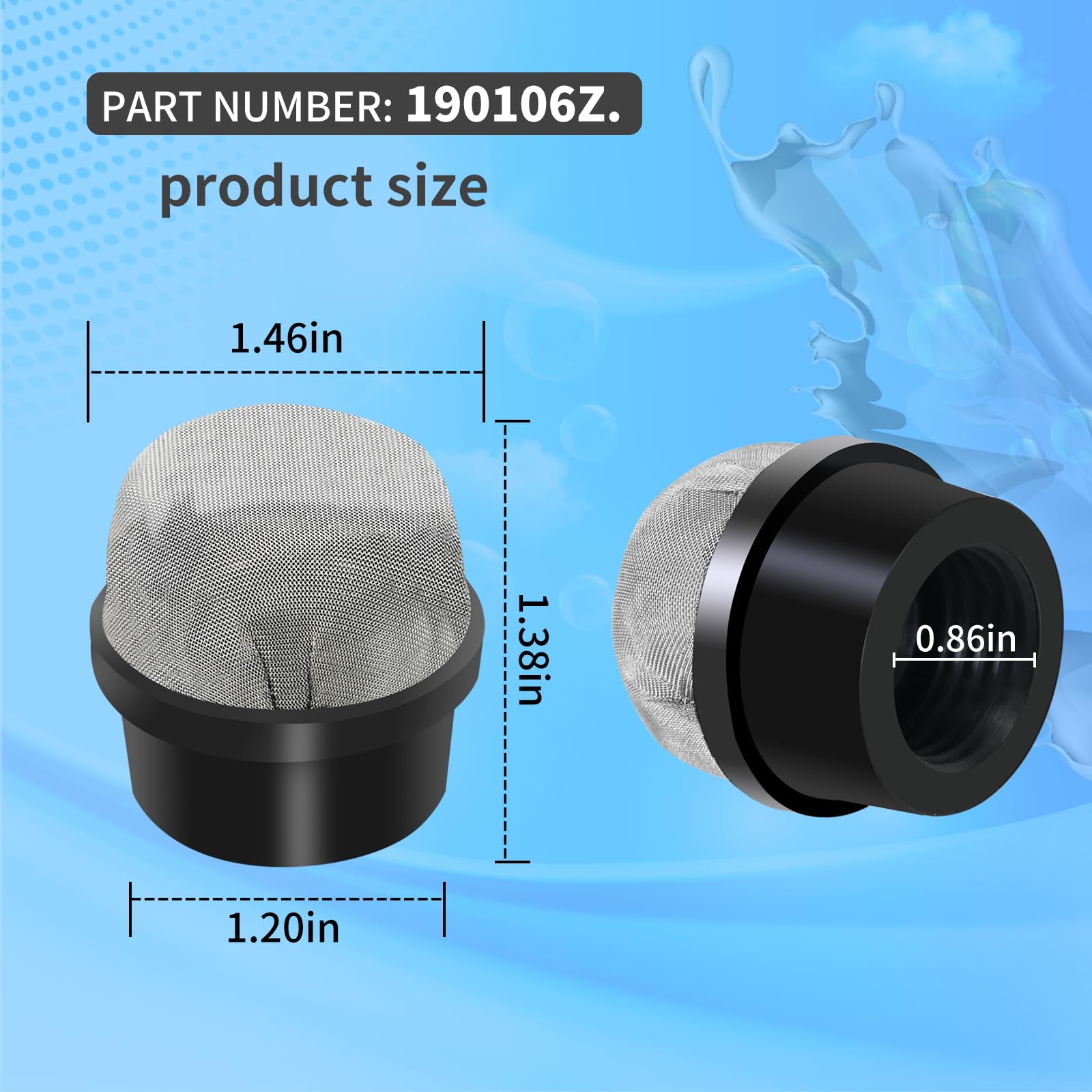 190106Z Stainless Steel Air Bleeder Screen Caps Fits Pentair D.E Filters — Amazon image 3