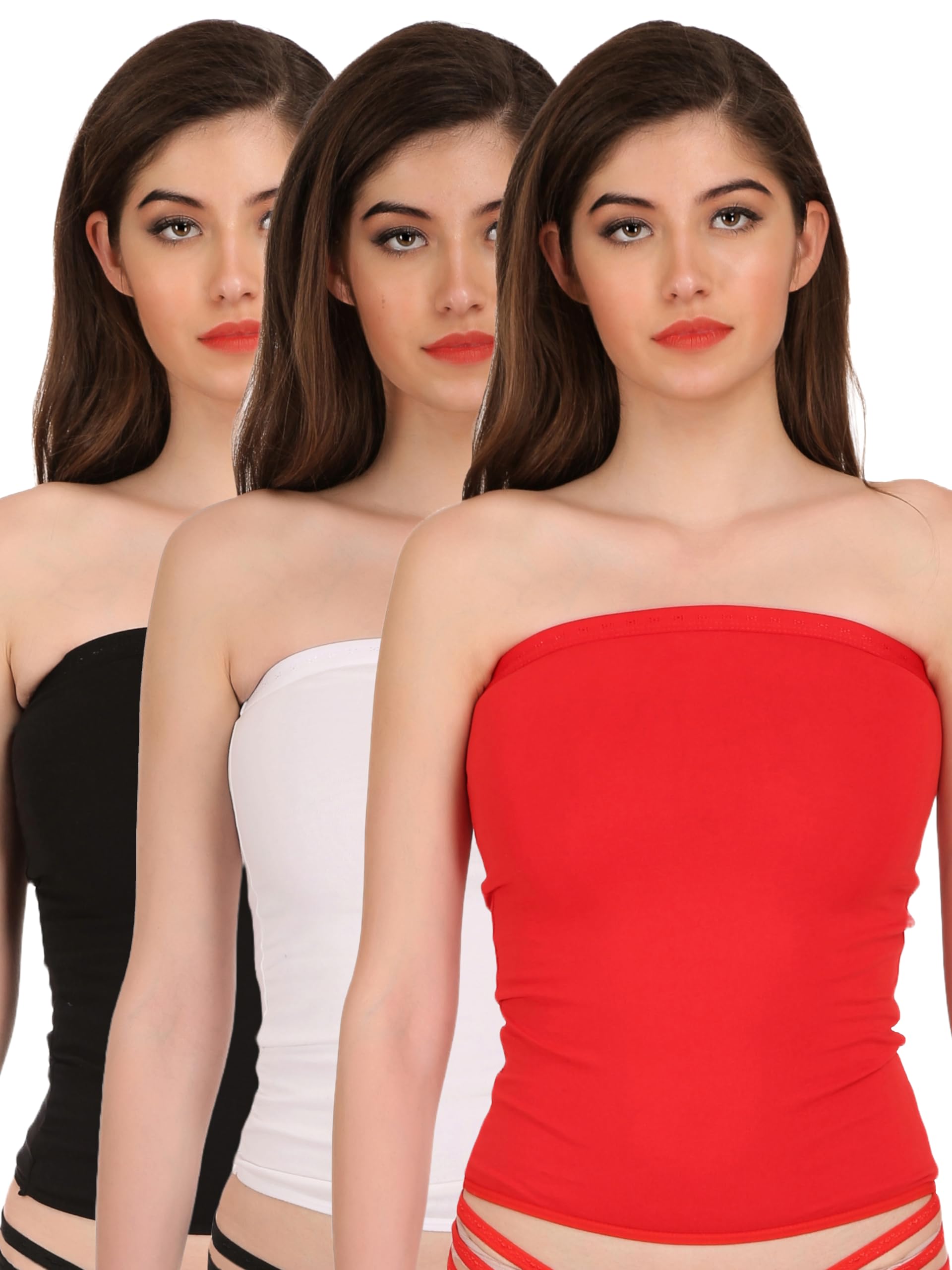 selfcare Women's Solid Cotton Tube Crop Top Camisoles (Pack of 3) (SN2327-XXL)-picture-35