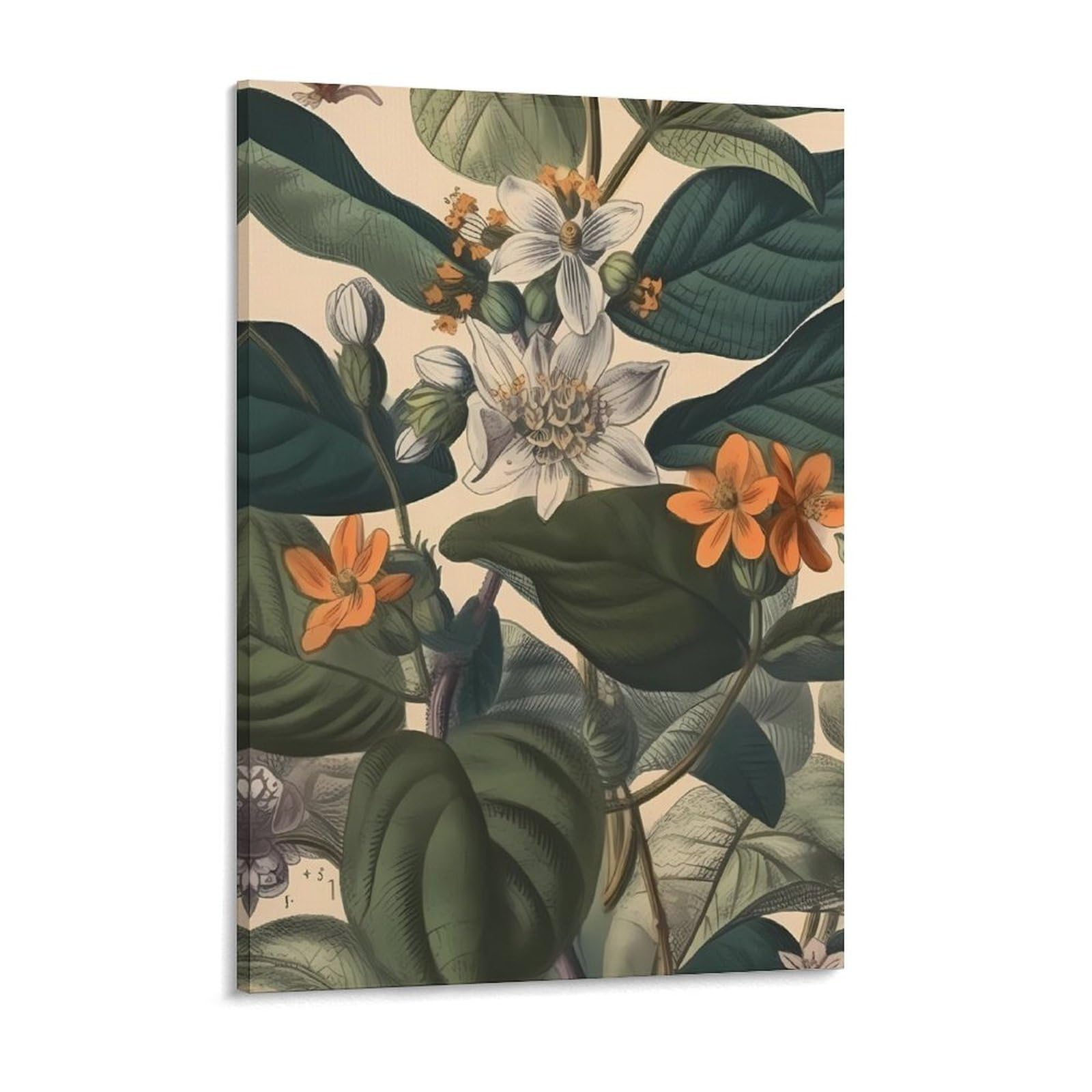 NTVOWPZO Hand Painted Plants Canvas Wall Art for Bedroom 12x16inch Canvas Prints Artwork for Walls Modern Picture Artwork Painting for Living Room Aesthetic Wall Paintings for Bathroom Kitchen Office