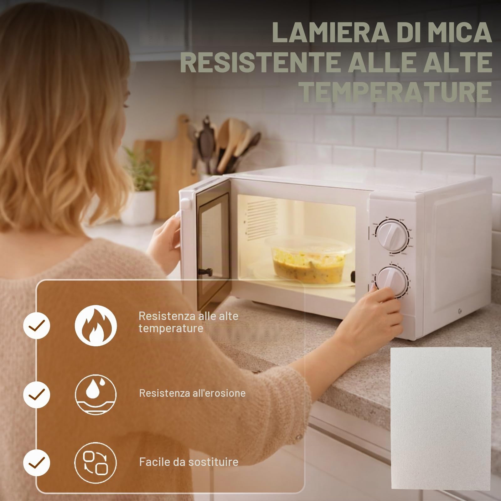 Foglie di Mica Universale per Forno a Microonde 12,7 x 20,3 cm, Microonde Copertura Guida da Poweka (5 Pezzi)