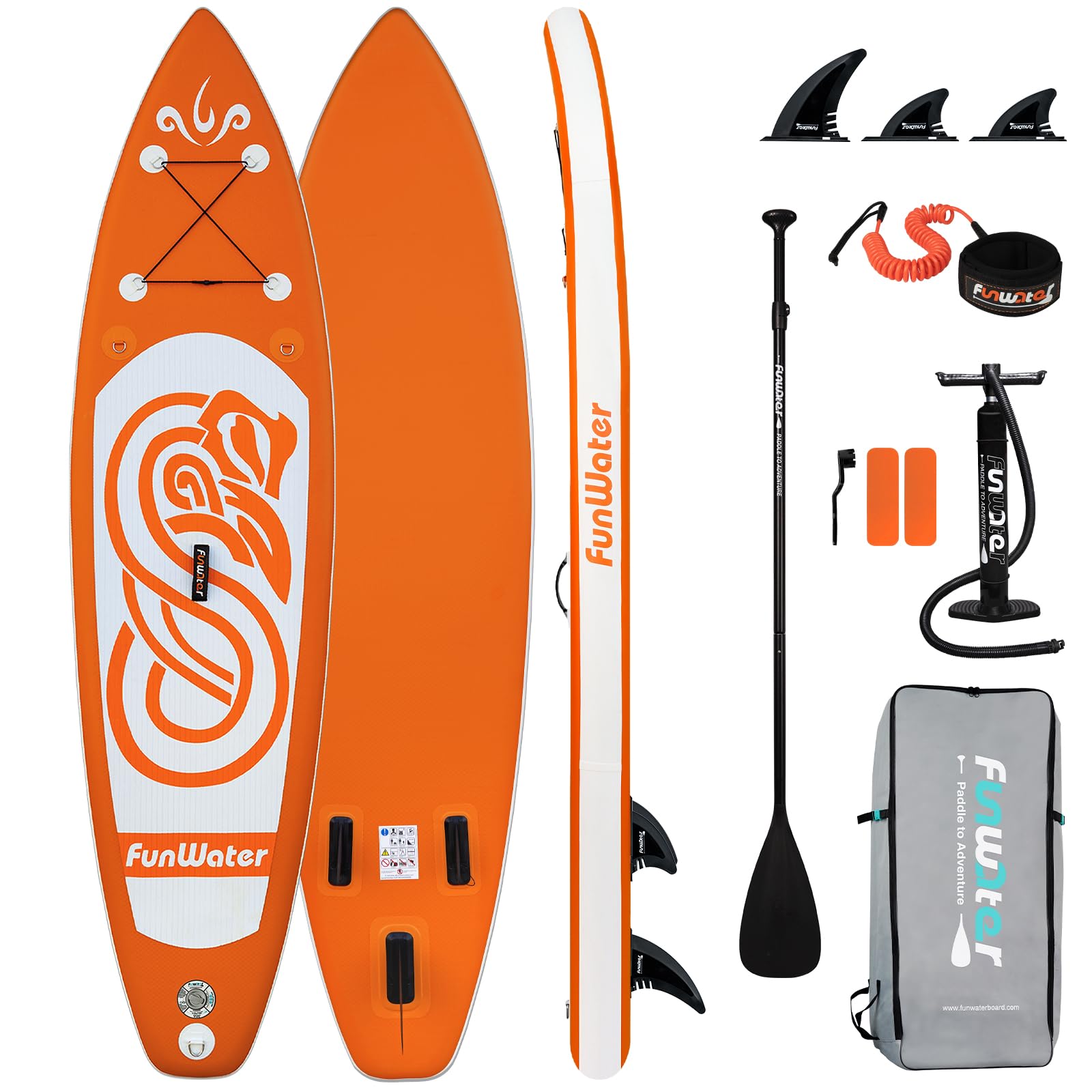 FunWater Tavola SUP Gonfiabile Surf Paddle Board Inflatable, Ultralight SUP per tutti i livelli con Due Accessori Tipo