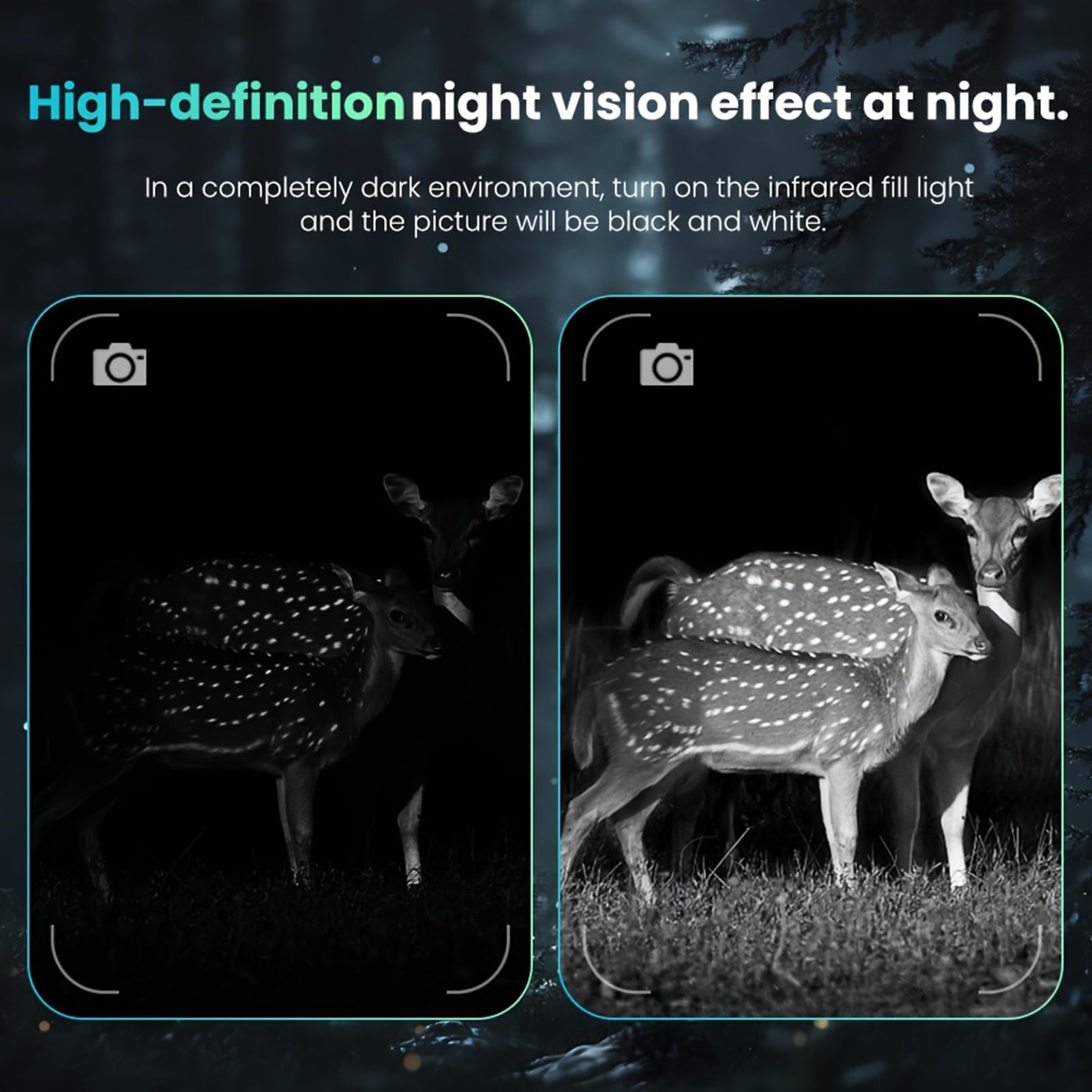 NK008 - Mira digital de visión nocturna para caza, zoom digital 5X 1080P visión nocturna monocular, iluminador IR 850 integrado, tarjeta de 32 GB incluida