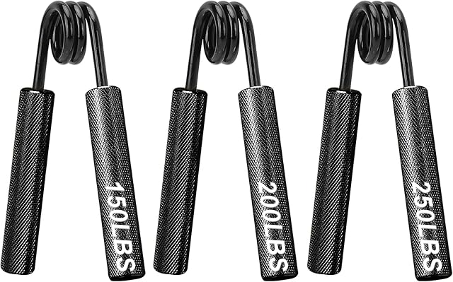 COVVY Hand Grip Strengthener(150, 200, 250 lbs),No Slip Heavy Grippers,Finger Wrist & Forearm Exerciser,Arm Muscle Builder,Metal Grip Strength for Beginners and Professionals,Home Office & Gym,3 Pack