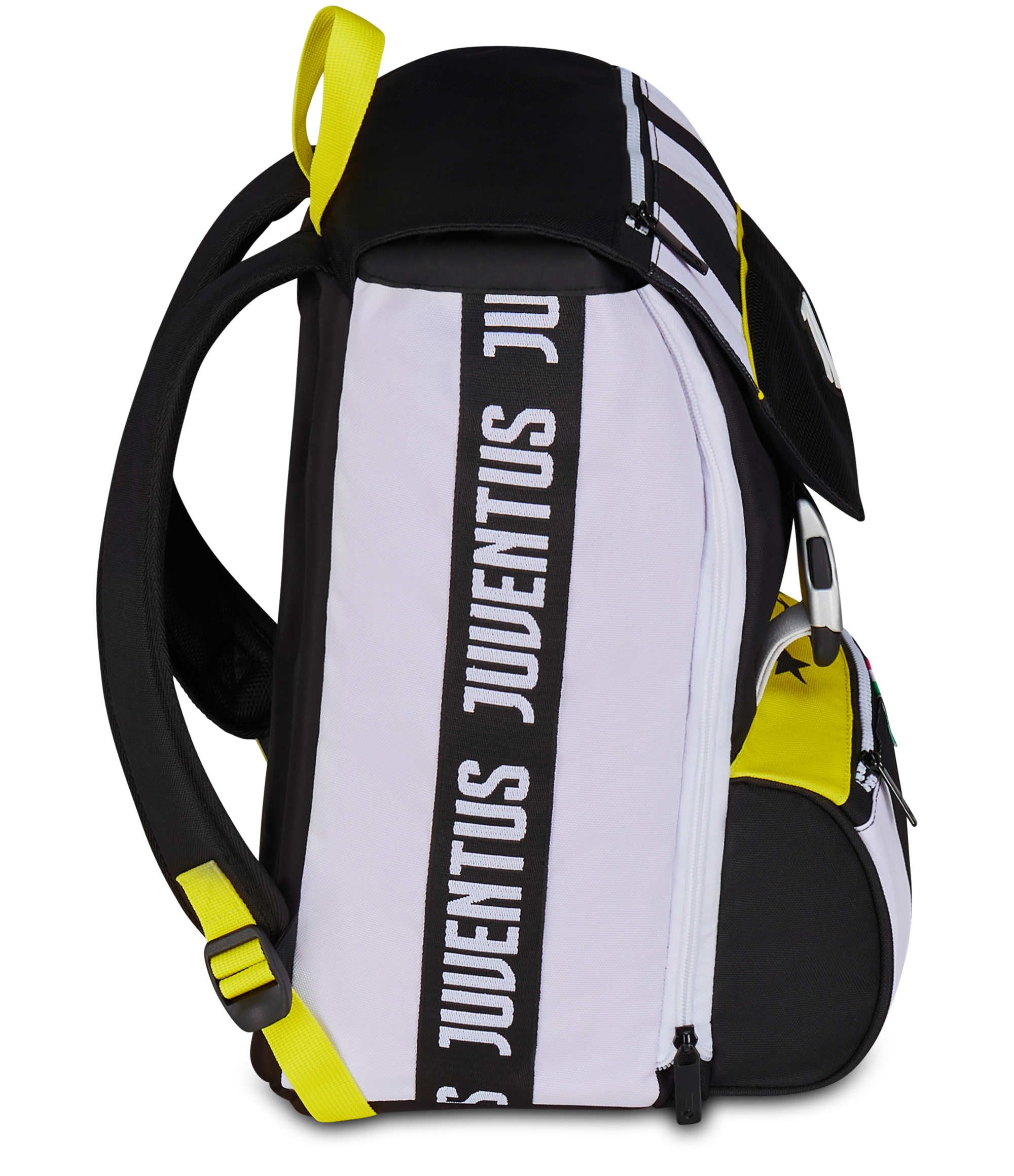 Seven Juventus Zaino Doppio Scomparto Estensibile, Bianco e Nero, Maxi Capienza, Schienale Preformato, Bambino, Scuola Elementare, Calcio