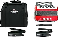 Vista 7 de Hohner Compadre GCF Acordeón con bolsa de concierto (rojo)