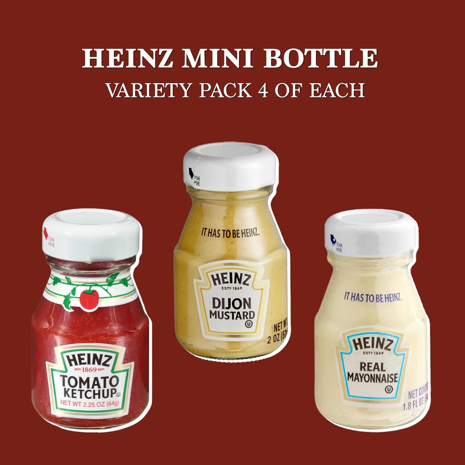 Heinz Mini Condiments Care Package Gift Basket- 12 Mini Glass Bottles Total by Rebel Smuggling Galactic Emporium