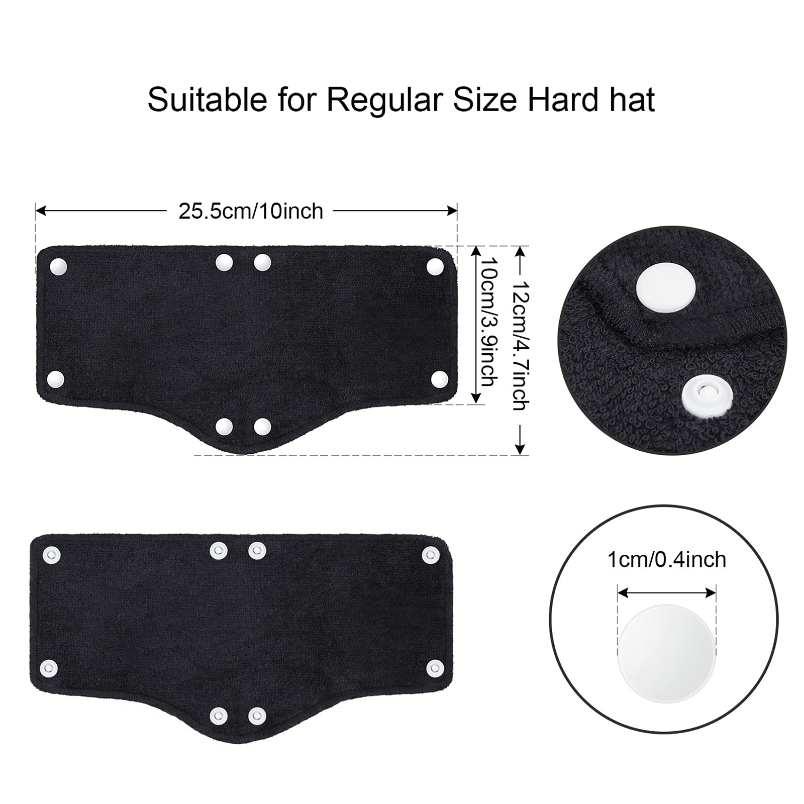 Fascia per il sudore del casco, fascia per il sudore, fodera per cappello rigido, lavabile, fascia per il sudore riutilizzabile, fascia per il sudore con chiusura a scatto (24, nero)