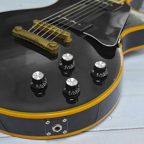 Miniatura 6 de Sombrero de plástico estilo 2 volumen y 2 tonos de control de velocidad juego para Gibson Les Paul guitarra eléctrica reemplazo negro