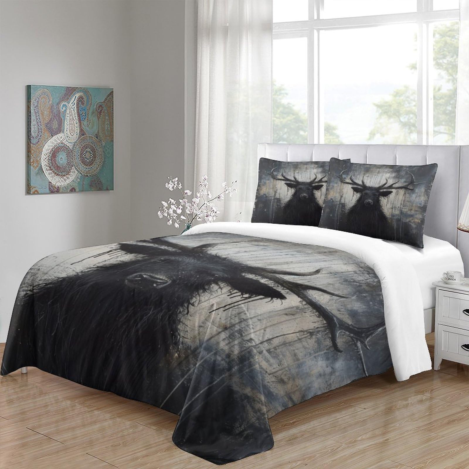 Stampato in 3D Pronipote tibetano Copertina Stampata Microfibra Disegnata Biancheria Da Letto Ipoallergenico Set 3 Pezzi,Double（200x200cm）, Per Ragazzi Adulti