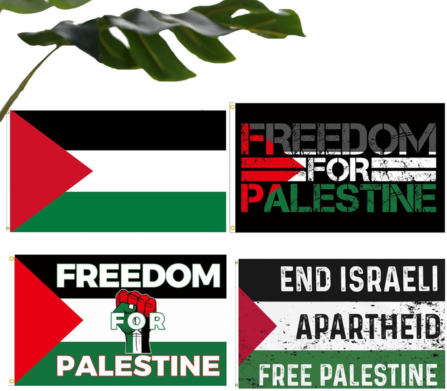 Bandera de Palestina con texto en inglés «I Stand With Palestine