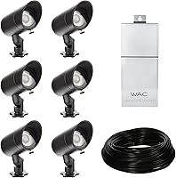 Vista 1 de WAC - Kit de iluminación de paisaje LED de 12 V con fuente de alimentación de 150 W, carrete de cable de 100 pies y 6 luces básicas de acento de 6 W