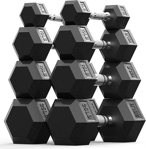 Miniatura 15 de PAPABABE Juego de mancuernas, mancuernas de gimnasio en casa con revestimiento de goma, mancuernas para mujeres y hombres, pesas de mano para