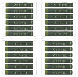 PATIKIL Olive Green Oil Pastels, 24Pcs Soft Oil Crayons Creamy Pastels Stick Art Supplies for Art Painting Drawing Blending Graffiti for Drawing Beginners Artists
