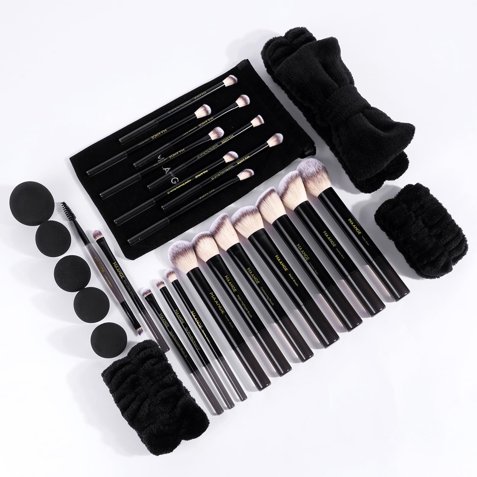 MAANGE Makeup Brush and Beauty Tool Set with Bag