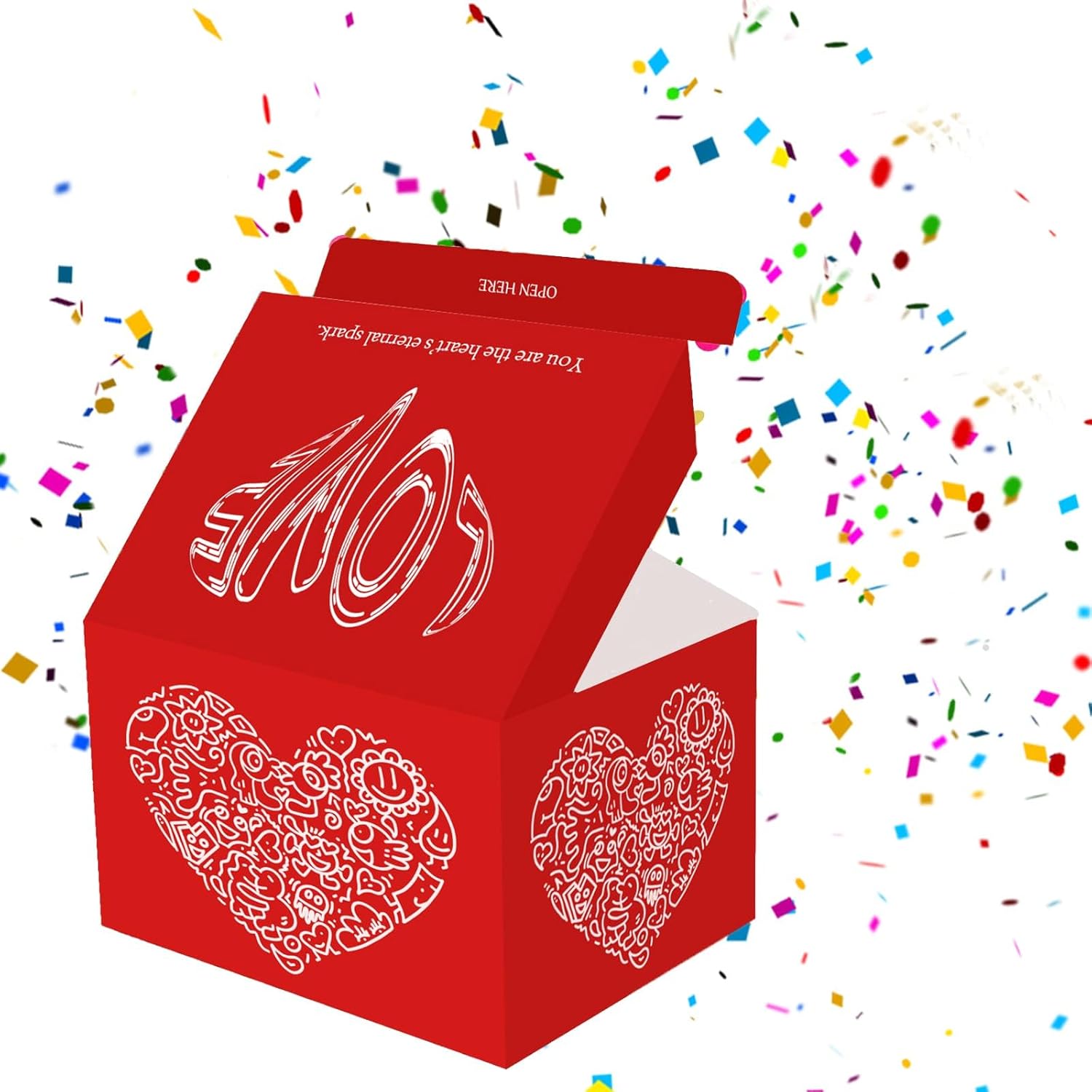 Pop up Confetti Gift Box 7.28x5.51x4.33 inches, Surprise