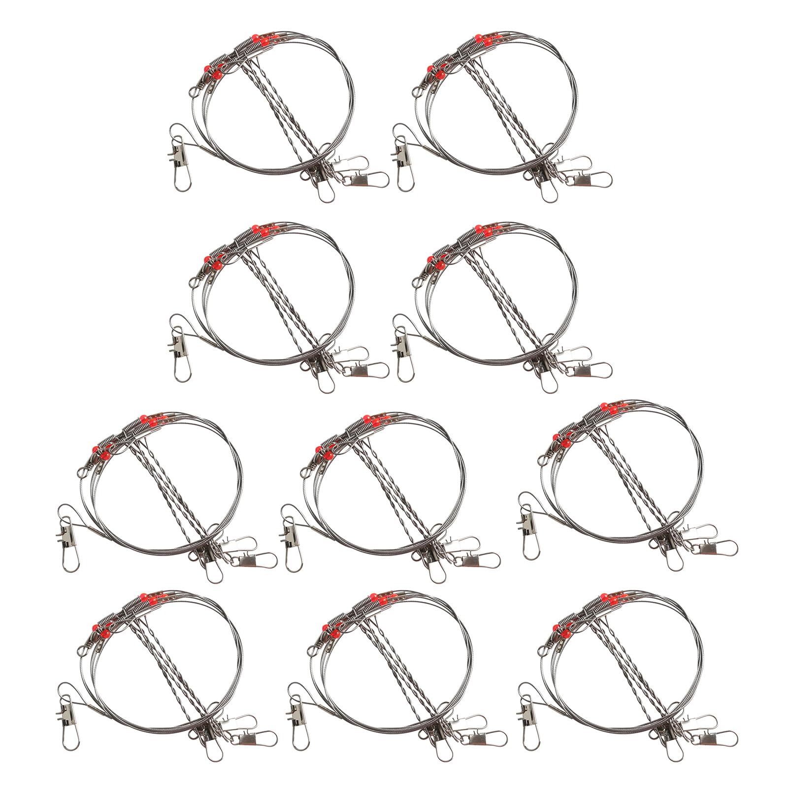 Moynagh 10Pcs Sea Fishing Line Rigs Freshwater Saltwater Fishing Wire Leader Rigs Bottom Tackle Rigs