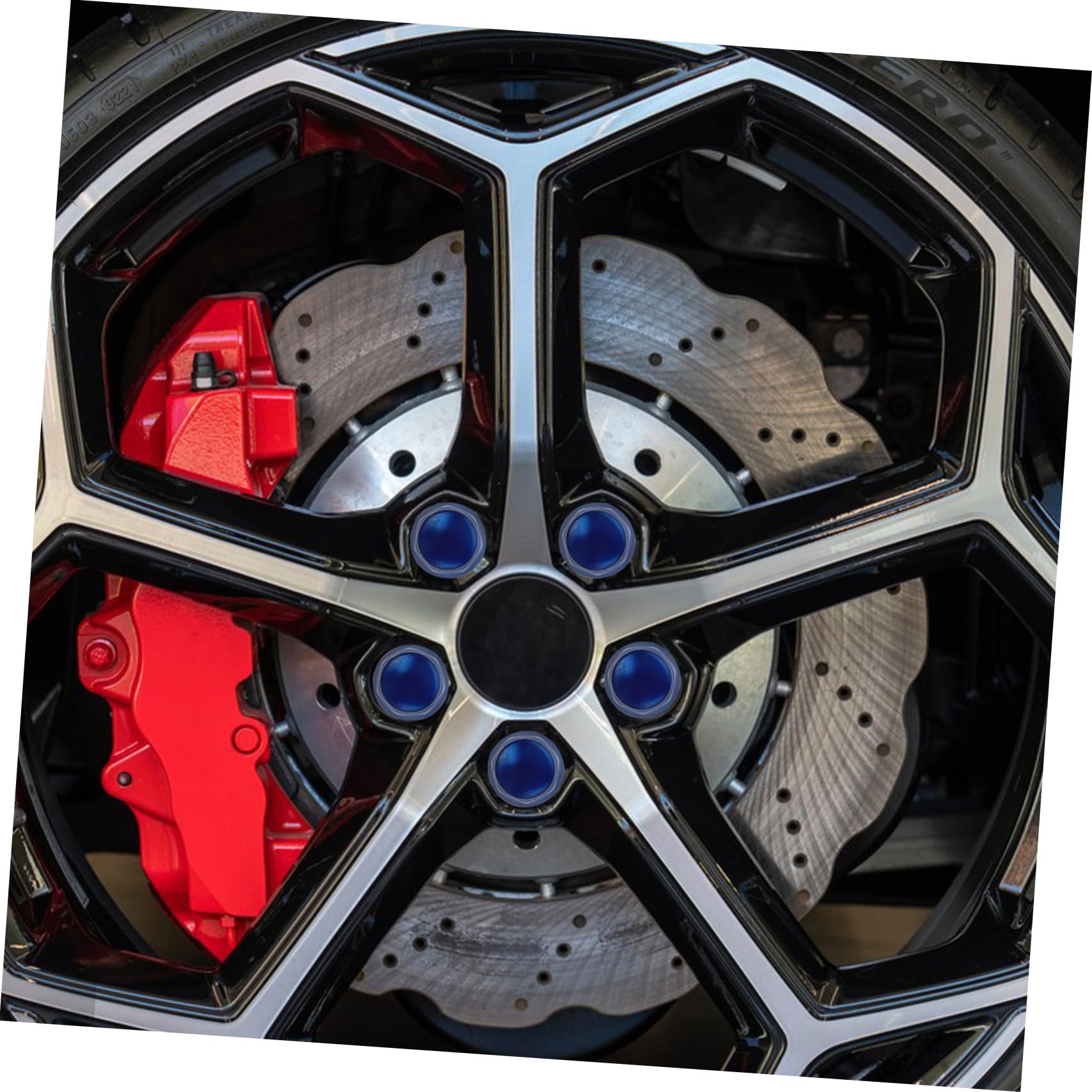 Radmuttern M12x1.5 aus Stahl für Lkw und Anhänger, Blau