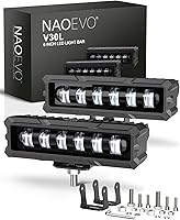 NAOEVO 6 Inch 50W LED Light Bar Pods, 2600LM IP68 Waterproof Off-Road Fog Ditch Lights for Trucks Cars Boats - 2 Pack White