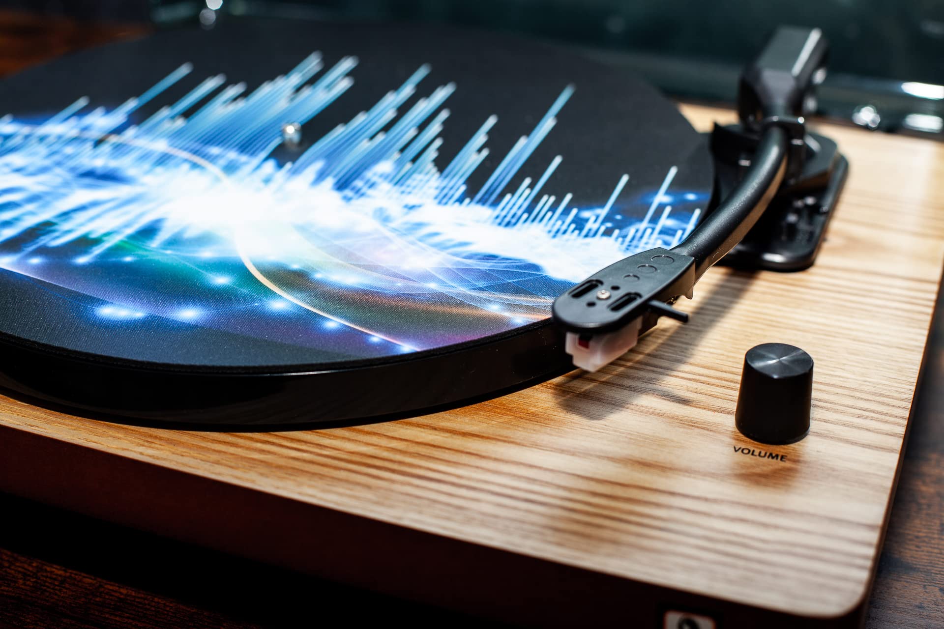 Slipmat Tapis de tourne-disque en caoutchouc "Waves Of Sound" – Tapis pour gramophone 30,5 cm