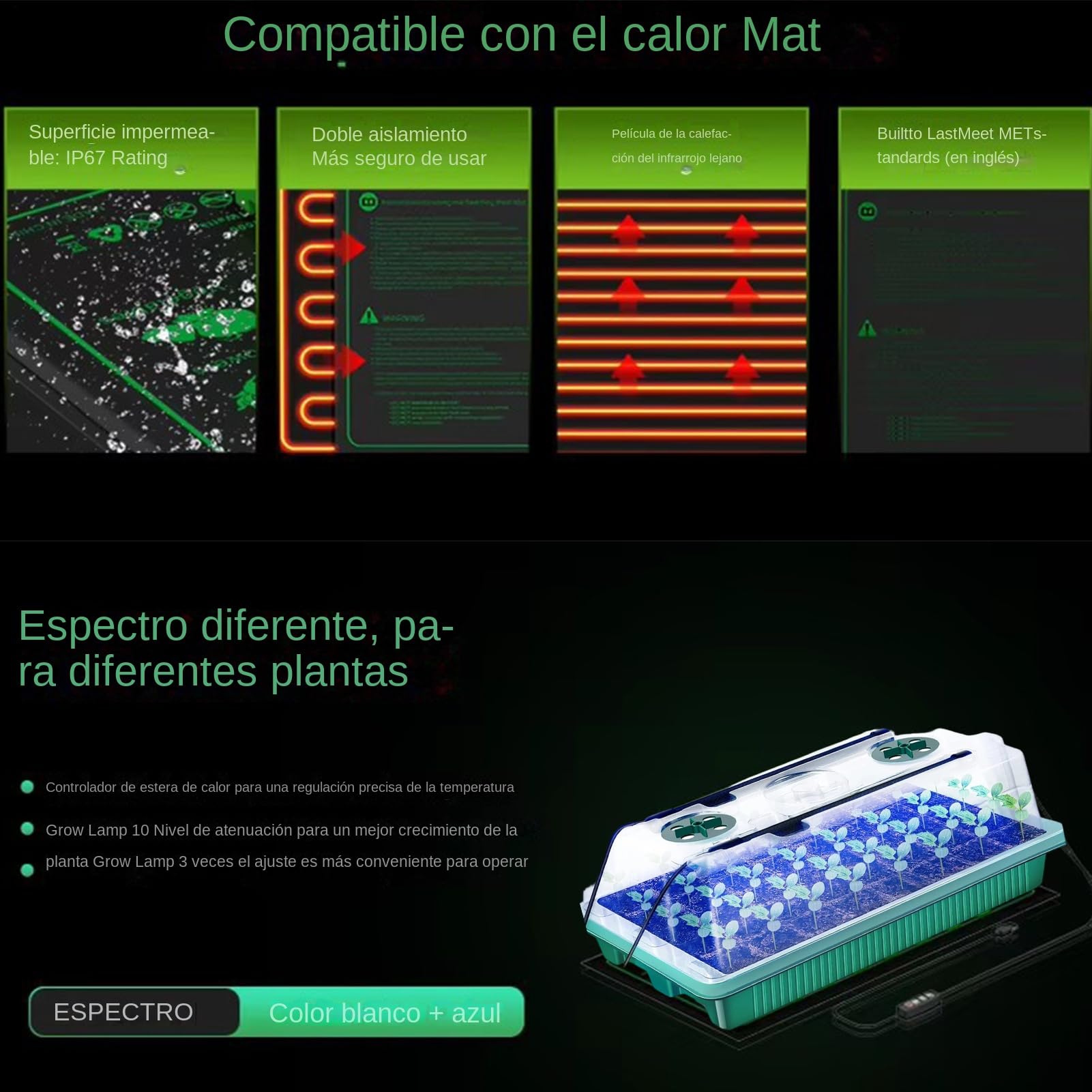 Kit de Germination 40 Alvéoles Pot de Jardinage Auto-Irrigant