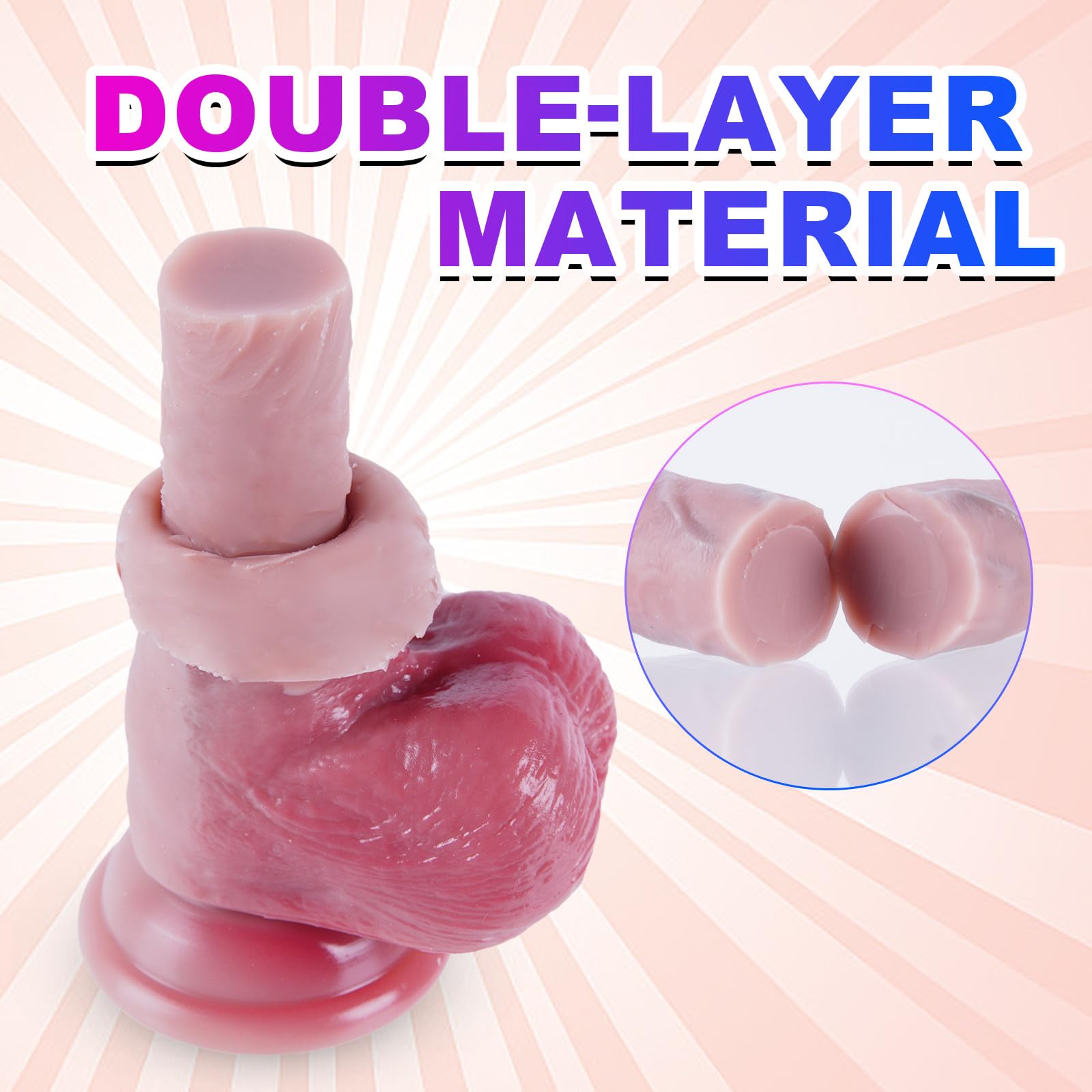 Dildo gigante realistico da 33 cm, dildo in silicone spesso a doppio strato, potente ventosa, pene naturale per l'ano, stimola il punto G, sex toy XXL per adulti per uomini e donne