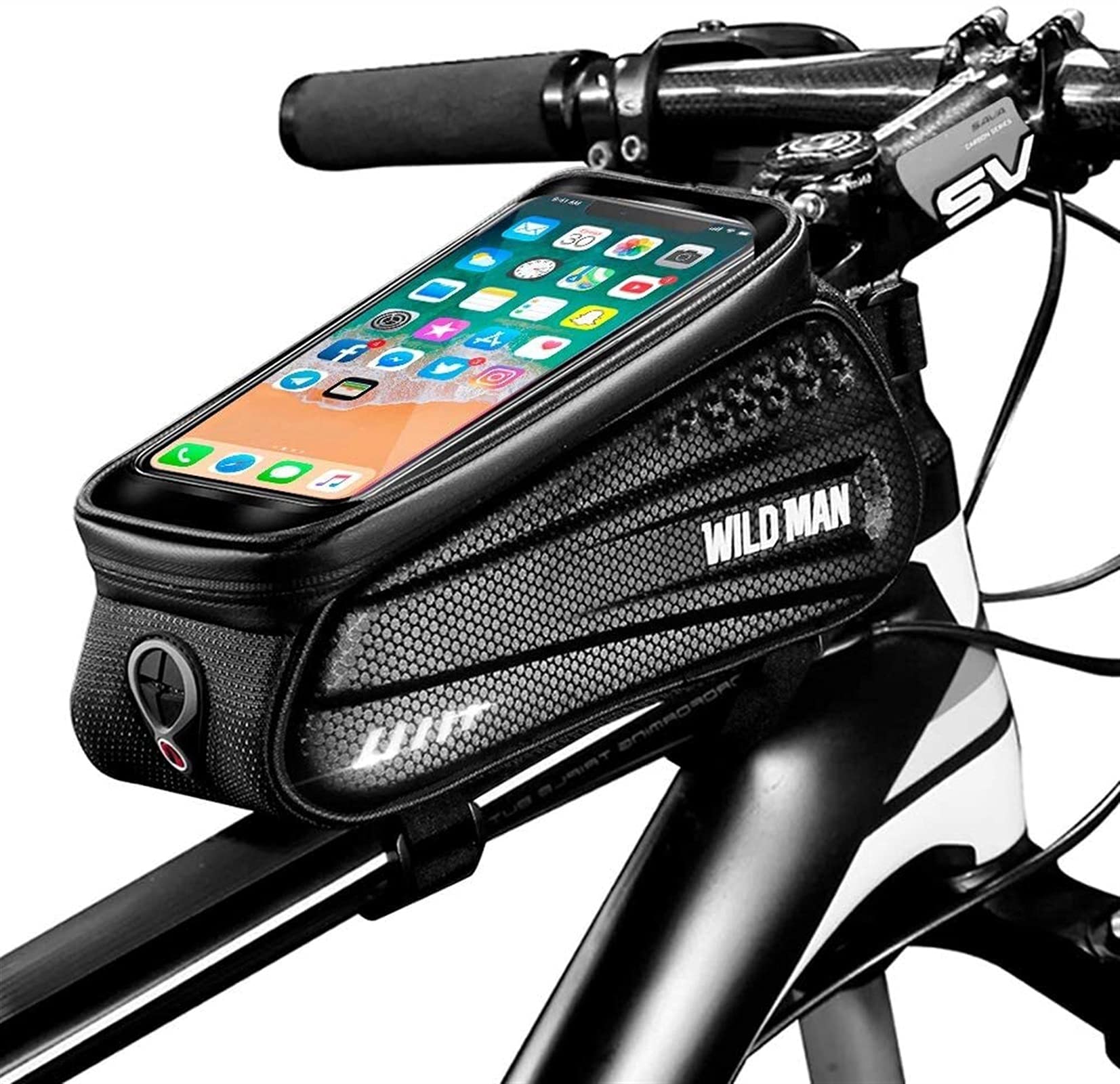 Bolsa de haz frontal SSDD de cáscara dura para teléfono móvil en ciclismo