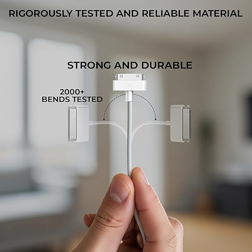 Miniatura 3 de Paquete de 5 cables de carga USB de sincronización de datos blancos de 30 pines de 3.3 ft de largo para Apple iPhone 4 4S 3G 3GS Apple iPad 1ª 2ª 3ª