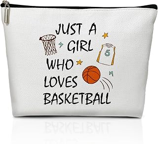 A07 Basketball Lover Gifts for Women: Sport Lover Gifts for Basketball Fans - Cosmetic Zipper Pouch Travel Toiletry Bag