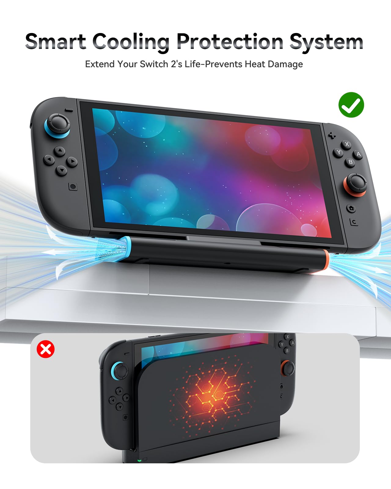 Switch 2 Base de TV con HDMI 4K a 60Hz 2.0A, 2 puertos USB 3.0, puerto LAN Ethernet, interruptor 2 TV PD 100W adaptador de corriente para juegos y carga