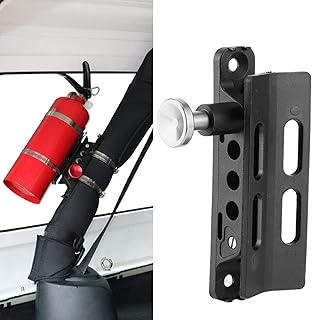 Fire Extinguisher Mount Vehicle Universal Adjustable Roll Bar Fire Extinguisher Bottle Holder Quick Release Fire Extinguisher Bracket for Jeep Wrangler Sport/JK/Sahara (Silver)