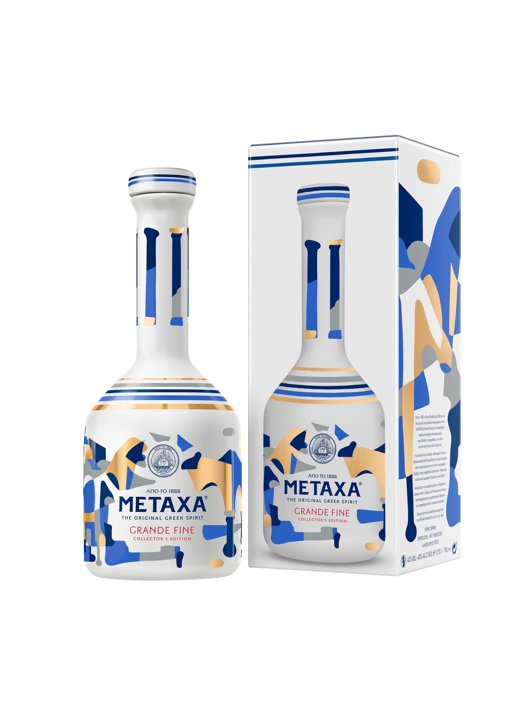 Metaxa GRANDE FINE Collector's Edition Keramikflasche 40% Vol. 0,7l in Giftbox