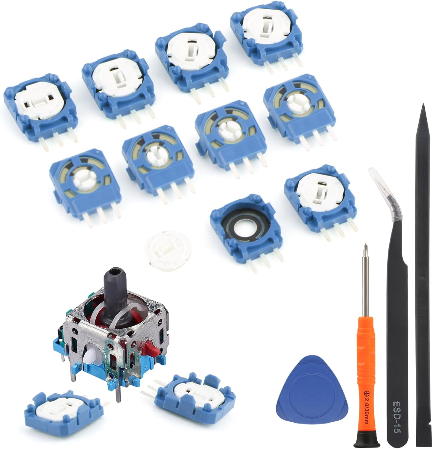 10PCS for PS5 2K3 Ohm Potentiometer Replacement for PlayStation 5 Trim Pot Resistor Thumbstick Module Sensor for ALPS Analog Joystick Accessories Repair Parts(Blue)