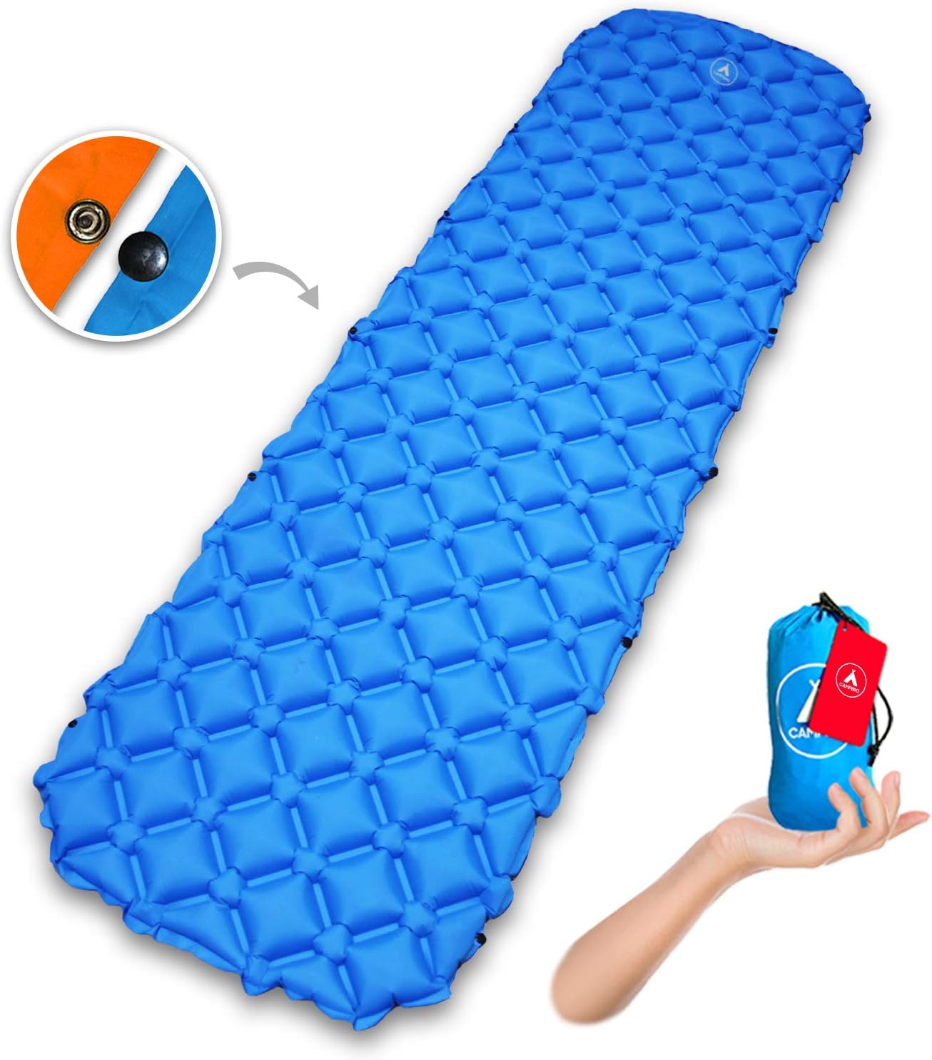 Sleeping Pad Lightweight Camping Mat Backpacking - Inflatable Air Mattress with Snap-On to Double The Size