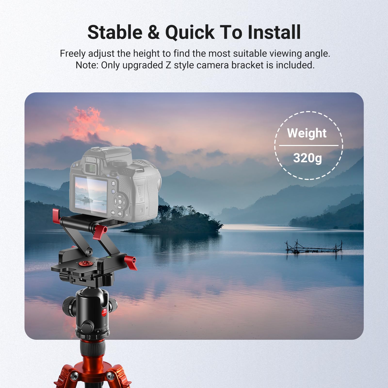 Neewer Tête de Trépied Z-Flex Tilt avec Plaque Rapide et Niveau à Bulle pour Trépied Appareil Photo DSLR, Alliage Aluminium Charge 3kg