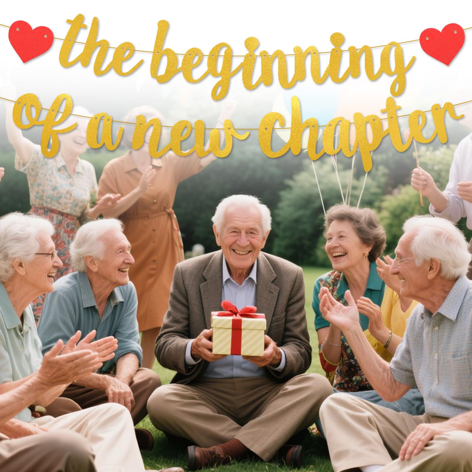 Bannière 'The Beginning Of A New Chapter' Pailletée - Décoration Baby Shower, Retraite, Diplôme, Fête D'Adieu