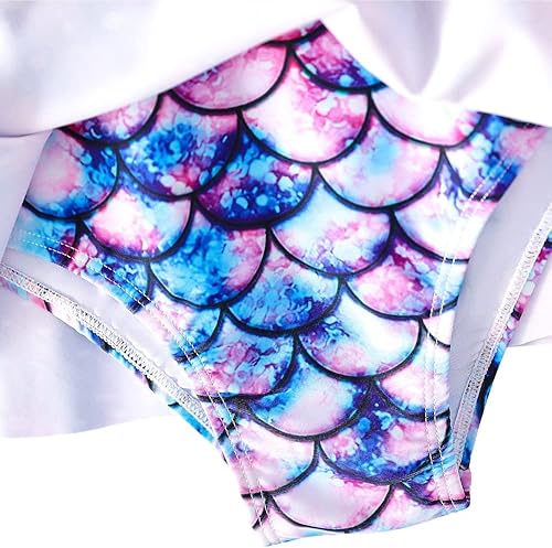 Miniatura 5 de Yuegoo Traje de baño para niñas, de una pieza, estampado 3D, con volantes, traje de baño de playa 2-9T