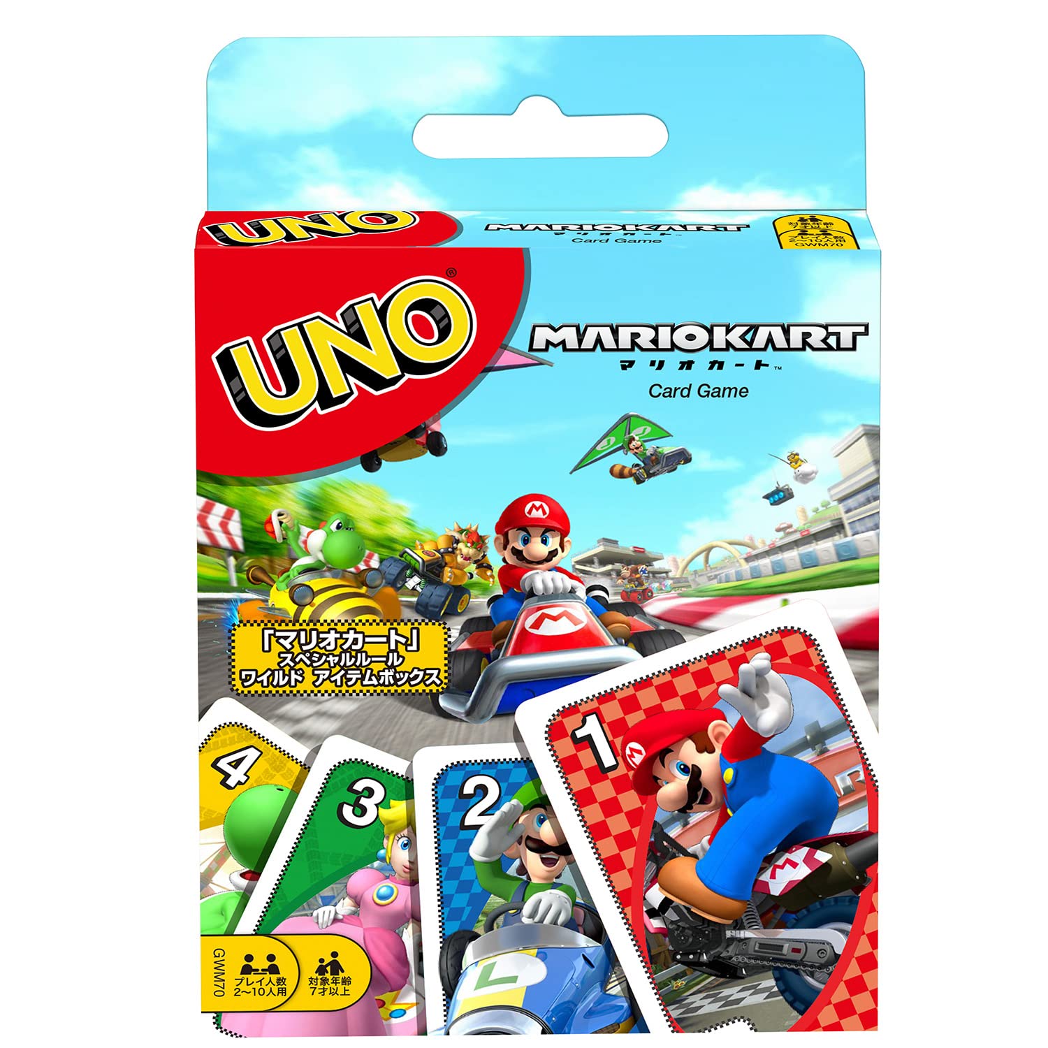 Mattel Game UNO GWM70 MarioKart, Special Rule Card With Wiled Item Boxes (English Language not Guaranteed), Ages 7 and Up